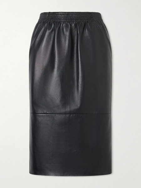  Chloé Chloé - Gathered Leather Skirt - Black 