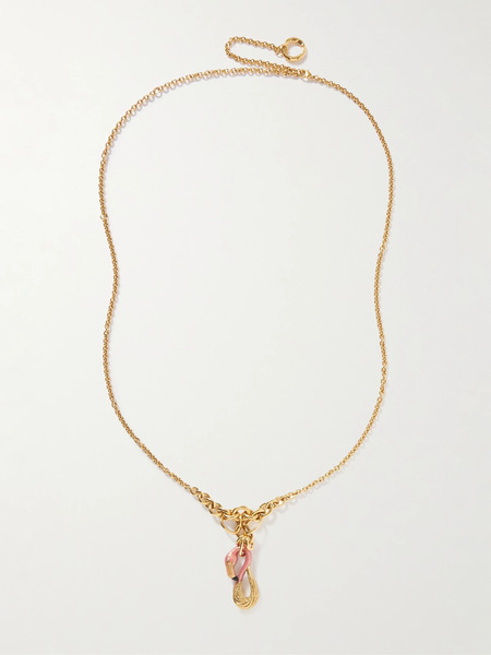  Chloé Chloé - Gold-tone And Enamel Necklace - Bright Pink 