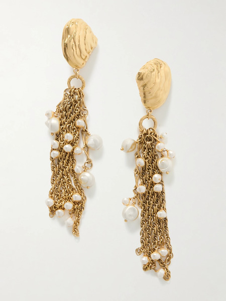  Chloé Chloé - Gold-tone Faux Pearl Clip Earrings - One Size 