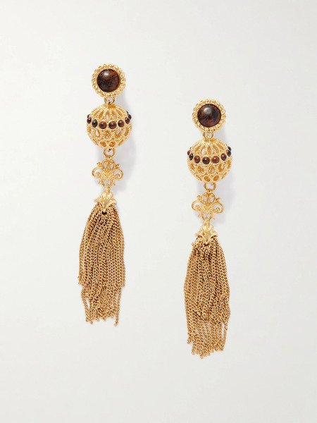  Chloé Chloé - Gold-tone Obsidian Earrings - One Size 
