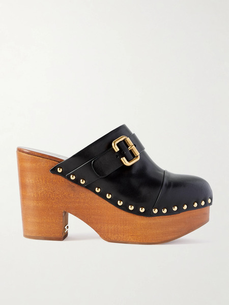  Chloé Chloé - Jeanette Studded Platform Clogs - Black 