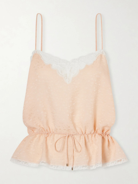  Chloé Chloé - Lace-trimmed Silk-jacquard Camisole - Pastel Pink 