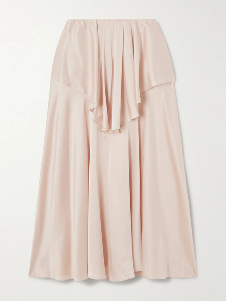  Chloé Chloé - Layered Silk-satin Midi Skirt - Baby Pink 