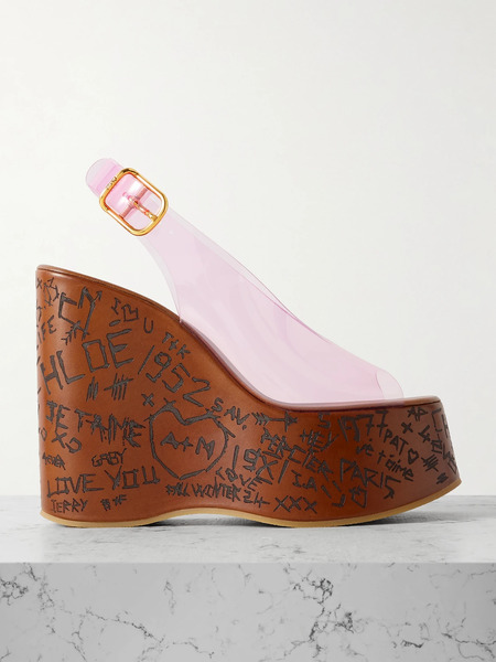  Chloé Chloé - Maxime Tpu Slingback Platform Sandals - Bright Pink 