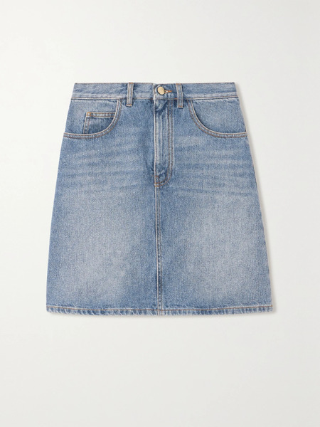  Chloé Chloé - + Net Sustain Cotton And Hemp-blend Denim Mini Skirt - Blue 