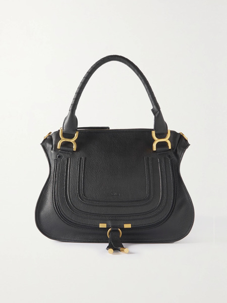  Chloé Chloé - + Net Sustain Marcie Medium Textured-leather Tote - Black 