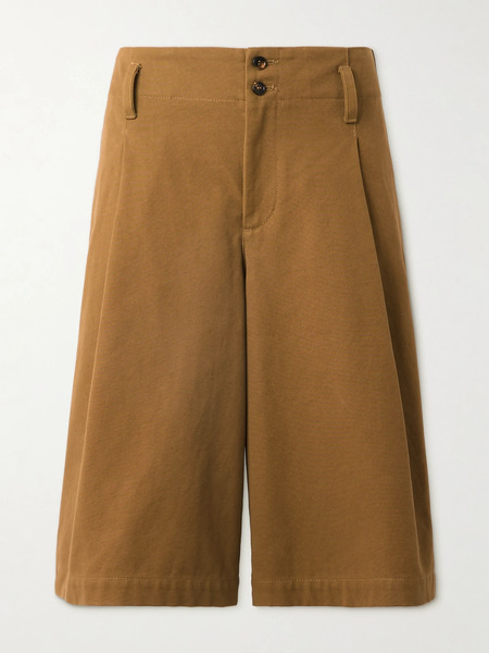  Chloé Chloé - Pleated Cotton-canvas Shorts - Brown 