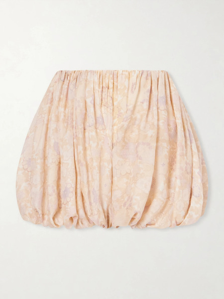  Chloé Chloé - Pleated Floral-print Silk-charmeuse Shorts - Pink 