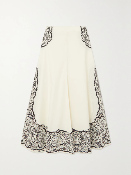  Chloé Chloé - Print Cotton-poplin Maxi Skirt - Cream 