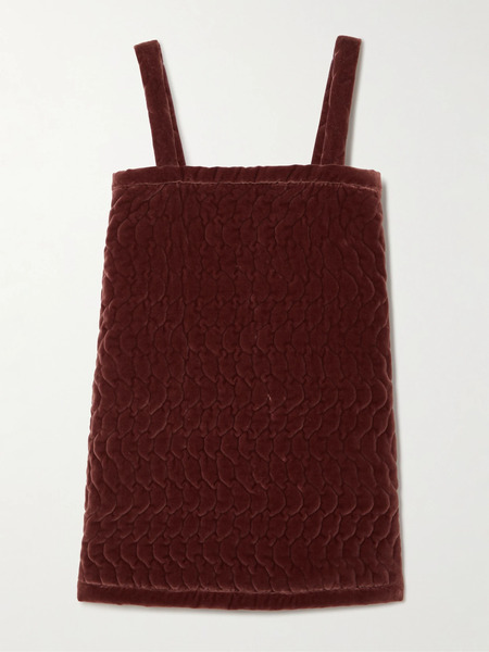 Chloé Chloé - Quilted Cotton-velvet Mini Dress - Brown 