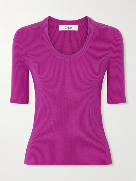  Chloé Chloé - Ribbed Wool Top - Fuchsia 