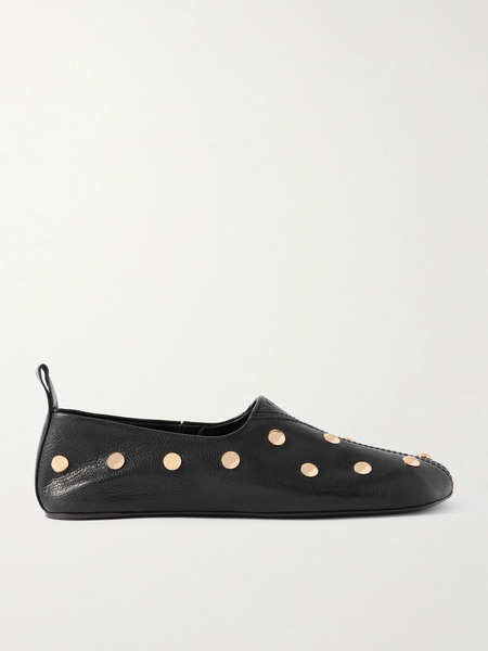  Chloé Chloé - Rita Embellished Leather Ballet Flats - Black 