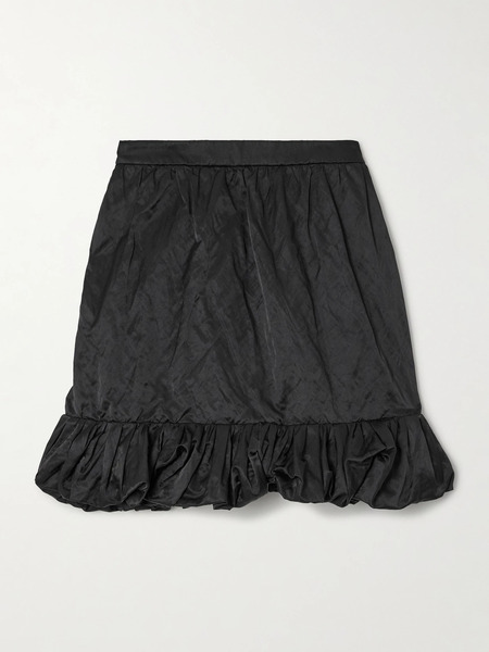  Chloé Chloé - Ruffled Satin Mini Skirt - Black 