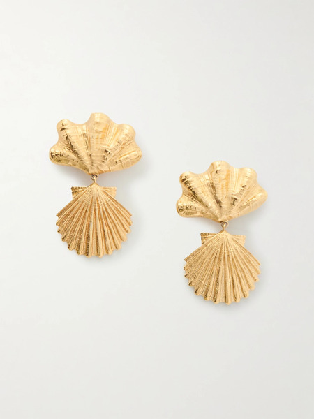  Chloé Chloé - Shell Gold-tone Clip Earrings - One Size 