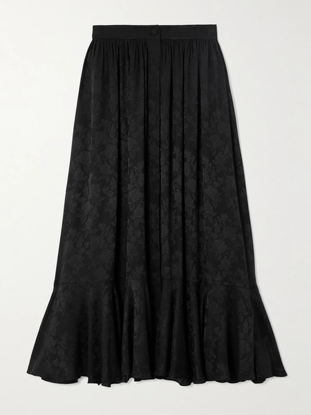  Chloé Chloé - Silk-jacquard Midi Skirt - Black 