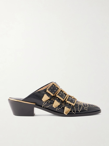  Chloé Chloé - Susanna Studded Leather Mules - Black 