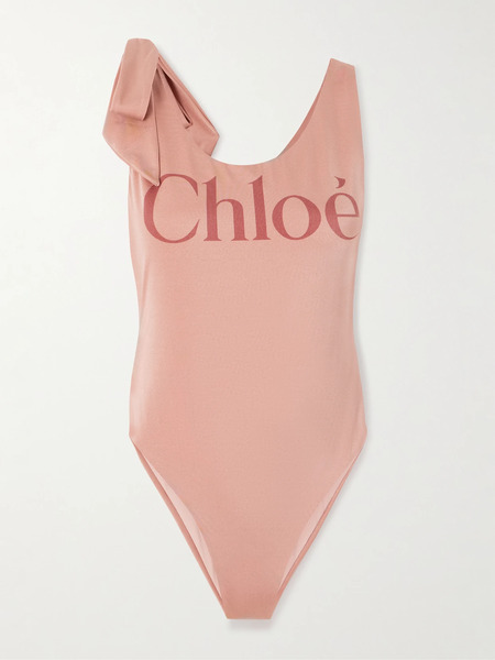  Chloé Chloé - Tie-detailed Printed Swimsuit - Pink 
