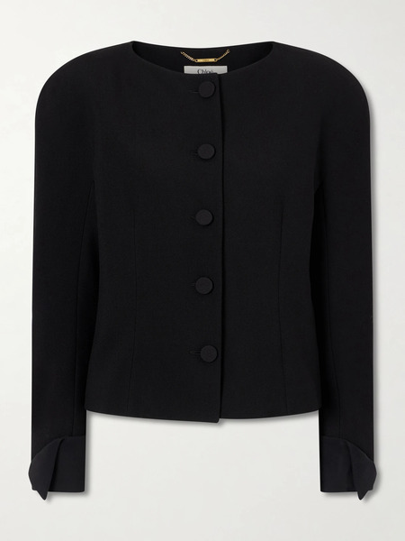  Chloé Chloé - Wool-crepe Jacket - Black 