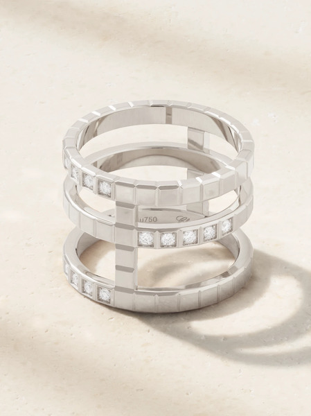 Chopard Chopard - Ice Cube 18-karat White Gold Diamond Ring - 52 