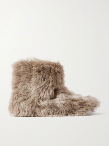  Christen Christen - Big Boot Shearling Ankle Boots - Beige 