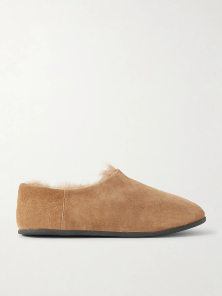  Christen Christen - Big Bootie Shearling-lined Suede Slippers - Beige 