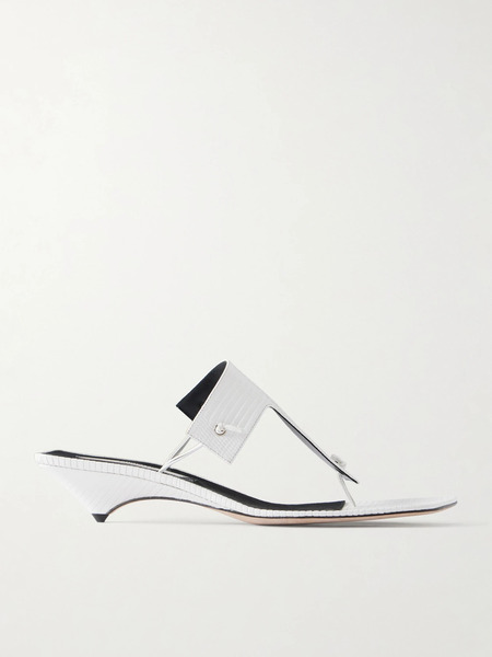 Christen Christen - Edge T-strap 35 Lizard-effect Thongs - White 