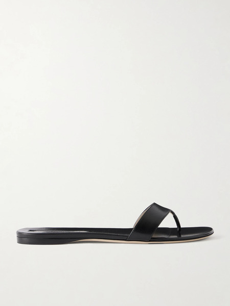  Christen Christen - Helix Leather Thong Sandals - Black 