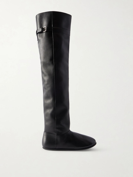  Christen Christen - Santiago Leather Knee Boots - Black 