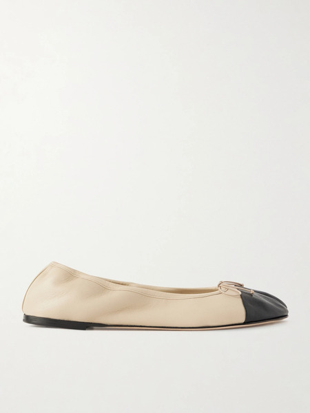  Christen Christen - Tabi Split-toe Leather Ballet Flats - Cream 