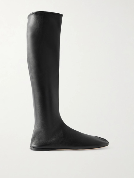 Christen Christen - Tabi Split-toe Leather Knee Boots - Black 