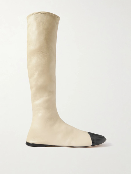  Christen Christen - Tabi Stretch-leather Knee Boots - White 