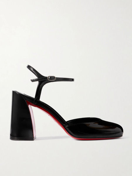  Christian Louboutin Christian Louboutin - Jane 85 Patent-leather Pumps - Black 