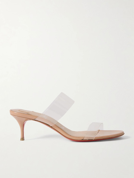  Christian Louboutin Christian Louboutin - Just Nothing 55 Pvc Mules - Neutral 