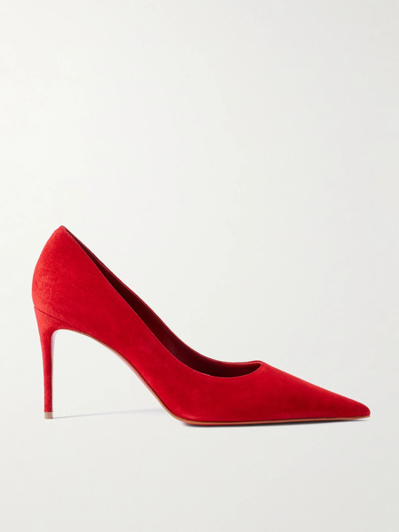  Christian Louboutin Christian Louboutin - Kate Max 85 Suede Pumps - Red 