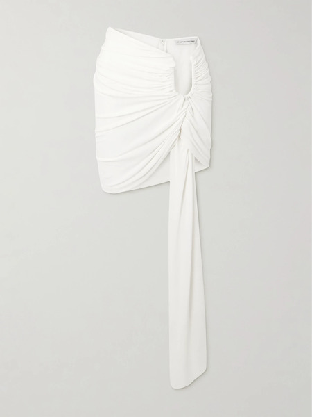  Christopher Esber Christopher Esber - Arced Palm Embellished Crepe Mini Skirt - White 