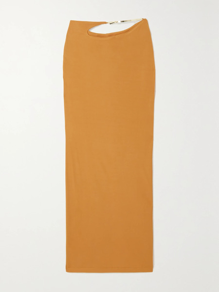  Christopher Esber Christopher Esber - Buckled Cutout Jersey Maxi Skirt - Tan 