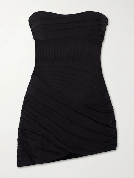  Christopher Esber Christopher Esber - Christo Ribbed-jersey Mini Dress - Black 