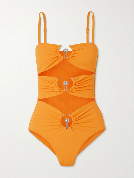  Christopher Esber Christopher Esber - Cutout Embellished Swimsuit - Yellow 