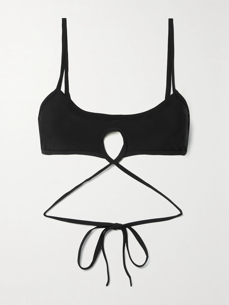  Christopher Esber Christopher Esber - Cutout Tie-back Bikini Top - Black 