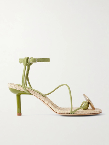  Christopher Esber Christopher Esber - Doma Embellished Suede Sandals - Green 