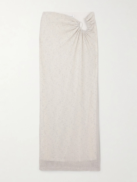  Christopher Esber Christopher Esber - Imber Gathered Metallic Jersey Maxi Skirt - Silver 