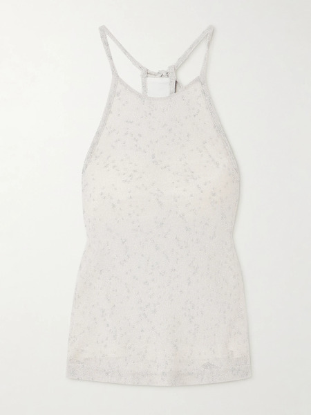  Christopher Esber Christopher Esber - Imber Halterneck Gathered Metallic Jersey Top - Silver 