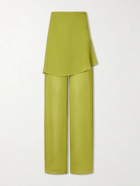  Christopher Esber Christopher Esber - Mirador Silk Wide-leg Pants - Green 