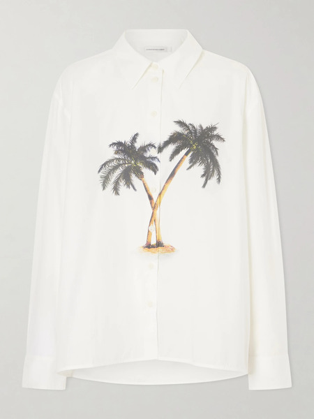  Christopher Esber Christopher Esber - Mirage Palm Printed Cotton-poplin Shirt - White 