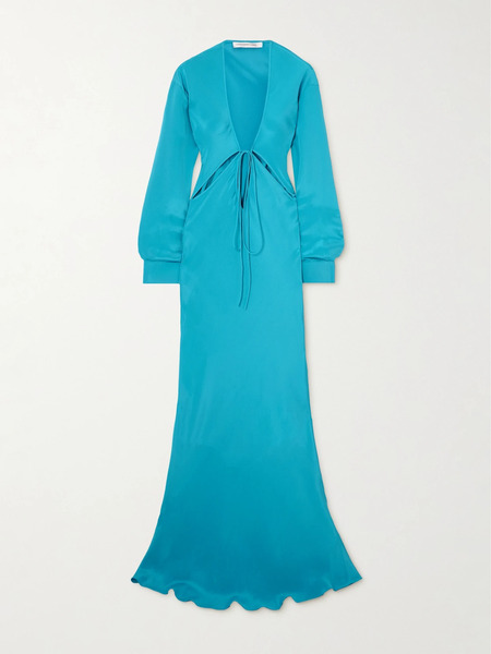  Christopher Esber Christopher Esber - Triquetra Cutout Silk-satin Maxi Dress - Blue 