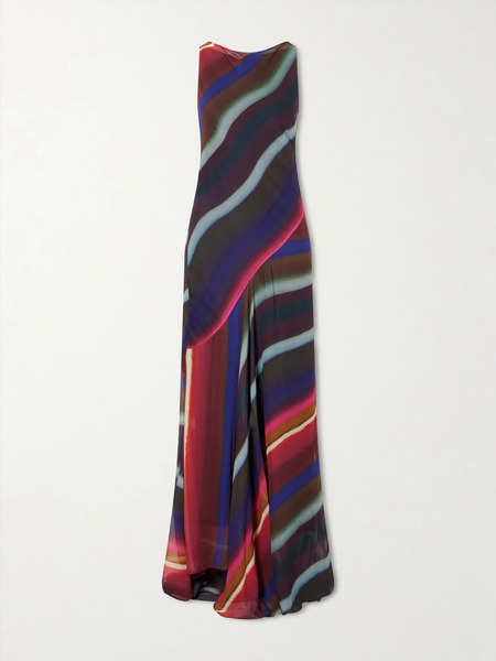  Christopher John Rogers Christopher John Rogers - Louie Striped Satin-crepe Maxi Dress - Multi 