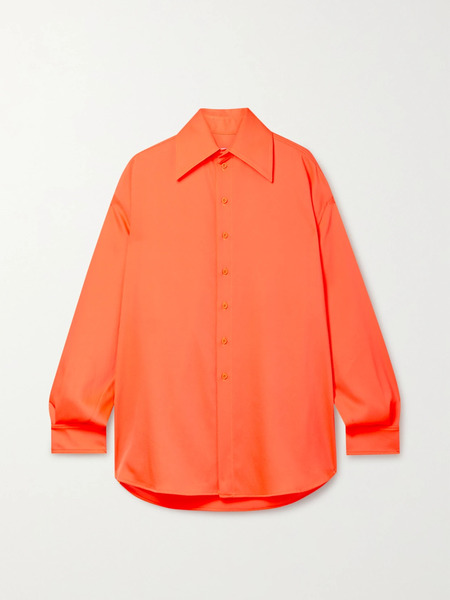  Christopher John Rogers Christopher John Rogers - Oversized Crepe Shirt - Orange 