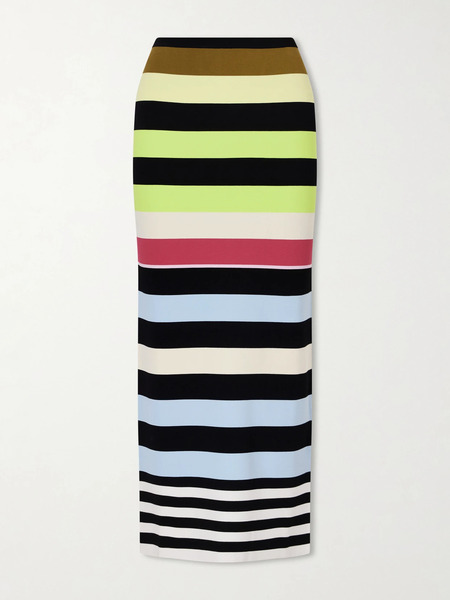  Christopher John Rogers Christopher John Rogers - Striped Double-knit Maxi Skirt - Multi 