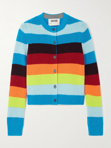  Christopher John Rogers Christopher John Rogers - Striped Knitted Cardigan - Multi 