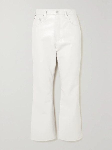  Citizens Of Humanity Citizens Of Humanity - Isola Cropped Bootcut Recycled Leather-blend Pants - White 